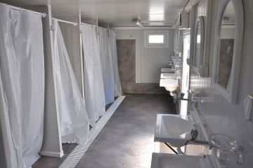 Container Toilet and Shower Inside