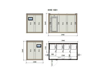 KW4 230X400 Shower Container